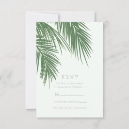 Convites Folhas de Palmeira Tropicais Elegantes Brancas Ver