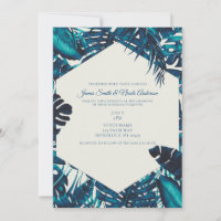 Folhas de Palmeira Tropicais Verde-água Casamento 
