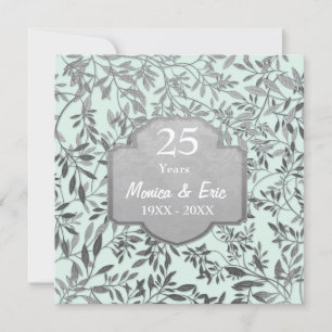 Convites Folhas de Prata Aniversário de 25 anos de Casament