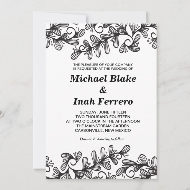 Convites folhas de rabisco (Frente)