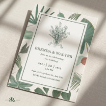 Folhas de Vegetação Elegante Desenho Botânico