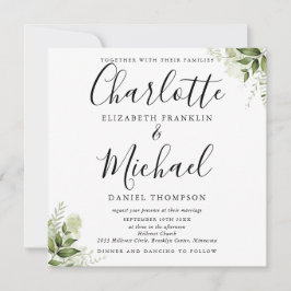 Convites Folhas de Verdor Botânico Casamento de Letra Elega
