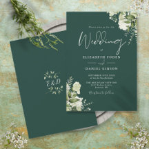Folhas de Verdura Esmeralda Monograma Casamento 
