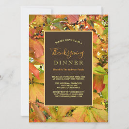 Convites Folhas de videira selvagem de outono de Ação de Gr