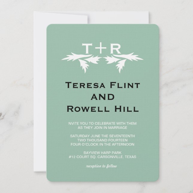 Convites folhas e monograma (Frente)