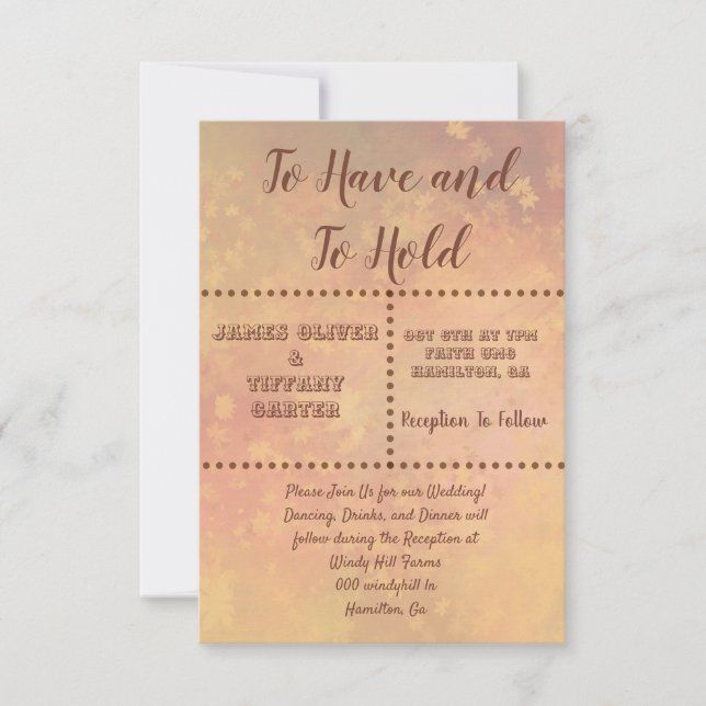 Convites Folhas e pontos em queda (Frente)