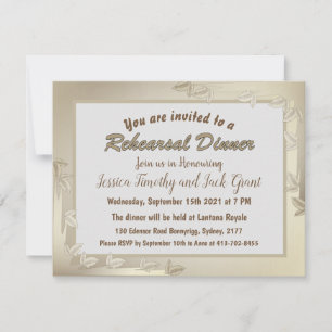 Convites Folhas Elegantes no Janto de Ensaio de Casamento D
