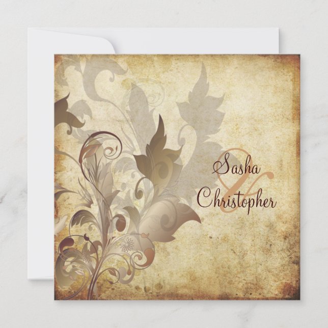 Convites Folhas/espirais/vintagens (Frente)