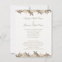 Convites Folhas Florais Bege e Marrom Estilizadas
