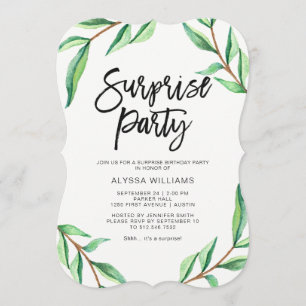 Convites Folhas minimalistas do verde no partido de