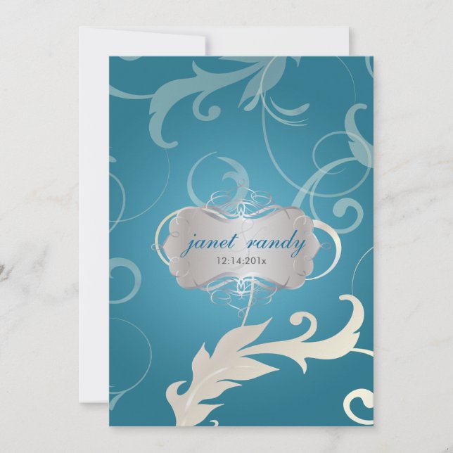 Convites Folhas Ornamentais PixDezines + Rios (Frente)