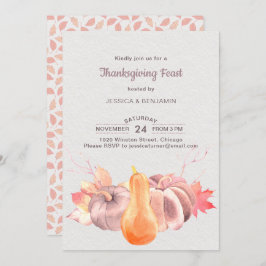 Convites Folhas Rústicas E Banquete De Ação De Graças De Pu