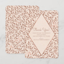 Folhas Rústicas Rosadas Glam Botânico Obrigado