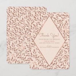 Convites Folhas Rústicas Rosadas Glam Botânico Obrigado