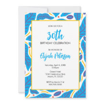 Folhas Tropicais Azuis Coloridas Doodle