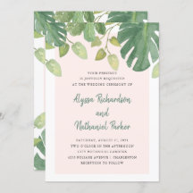 Folhas tropicais| Casamento de Blush e Green