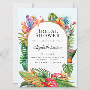Convites Folhas Tropicais Casamento Floral na Praia
