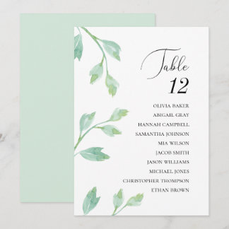 Convites Folhas turquesa elegantes.Gráficos de assentos par