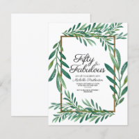 Folhas Verdes Botânicas Branco Dourado 50º Anivers