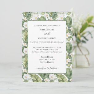 Convites Folhas Verdes Tropicais Orquídeas Brancas Casament