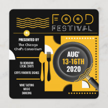 Folheto contemporâneo do festival de comidas