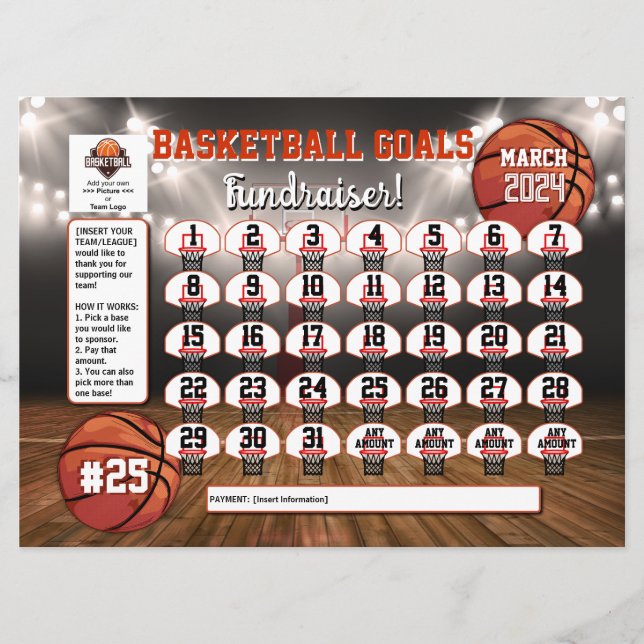 Convites Folheto de Dissipador de Fundraiser de Calendário  (Frente)