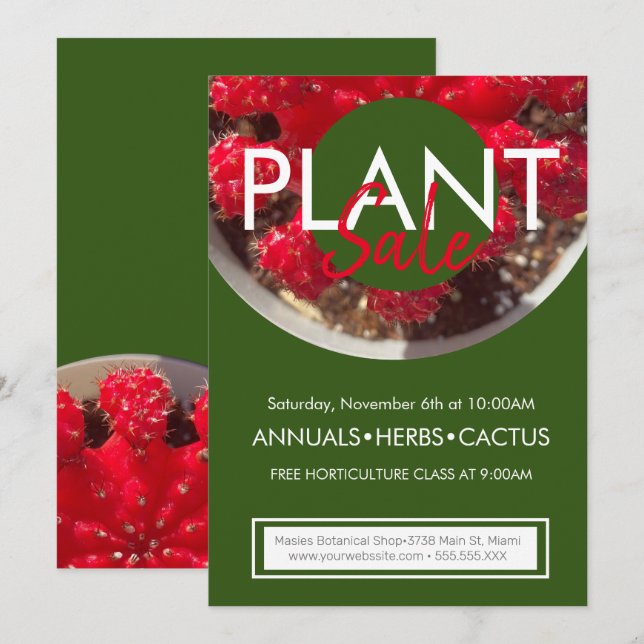 Convites Folheto de Eventos do Promocional Cactus para Vend (Frente/Verso)