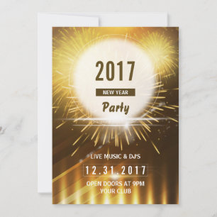 Convites Folheto de Festa de Ano Novo Placa Eve NYE 2017