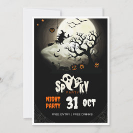 Convites Folheto de Festa Noite de Halloween Spooky