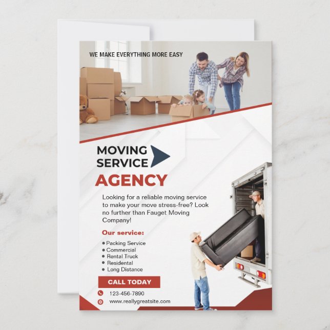 Convites Folheto de Serviço de Movimentação (Frente)