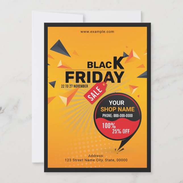 Convites Folheto de vendas Black Friday (Frente)