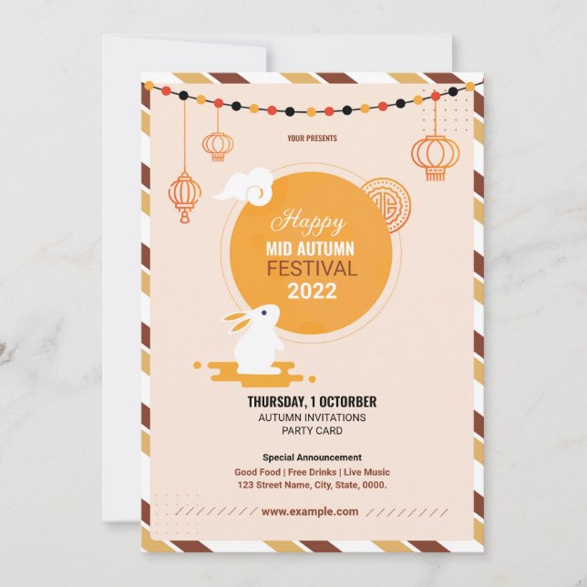 Convites Folheto do outono do médio (Frente)