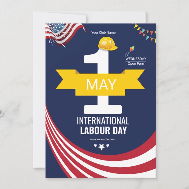Convites Folheto Internacional de Eventos do Dia do Trabalh (Frente)