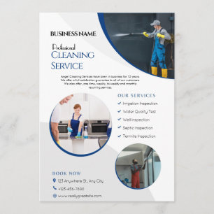 Convites Folhetos do Serviço de Limpeza da Casa