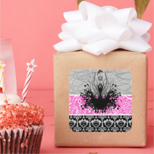 Convites, folhetos e adesivos à moda