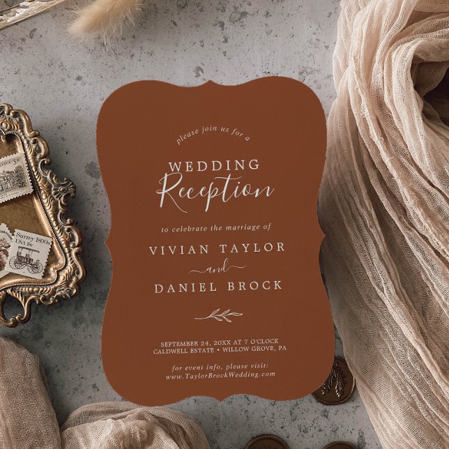 Convites Folia Mínima | Recepção de Casamento em Terracota (Criador carregado)