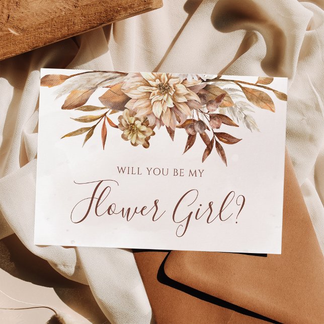 Convites Foliação Floral de Outono Você Será Minha Menina d (Criador carregado)