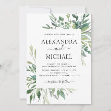 Foliage Foliage Botânica Watercolor Wedding Invi