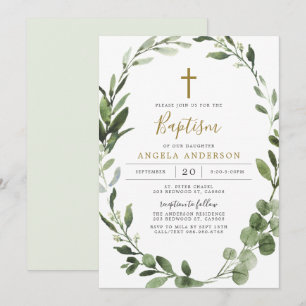 Convites Foliage Greenerescer Baptism/Convite de Natal