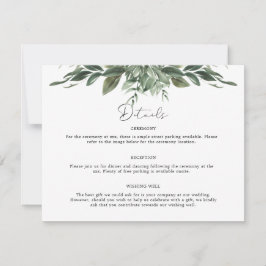 Convites Foliage Leaf Details Enclosure Card