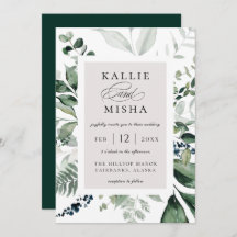Foliage Natural Botânica Frame Emerald Wedding