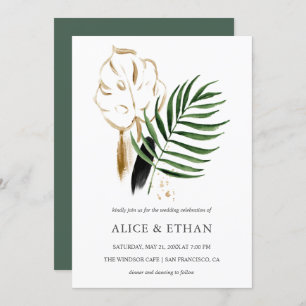 Convites Foliage Tropical Greenery Wedding
