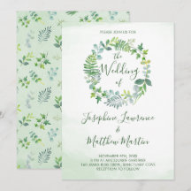 Foliage Wreath Watercolor Casamento Verde