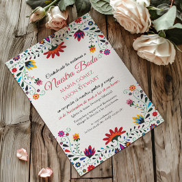 Convites Folk Art Floral Botanical Fiesta Spanish Wedding