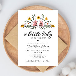 Convites Folk Flowers Baby On Way Boho Chá de fraldas