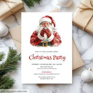 Convites Fonte de letra Vintage Santa Claus Jantar de Natal