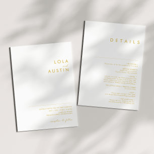 Convites Fonte Dourada Minimalista Moderna, Tudo Em Um Casa