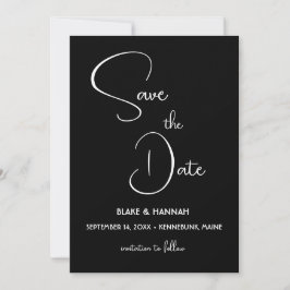Convites Fonte Manuscrita Minimalista para Salvar a Data