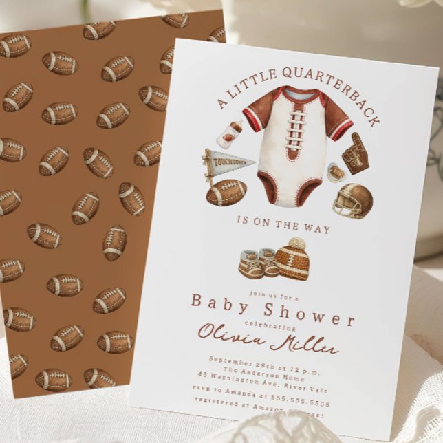 Convites Football Baby Shower Invitation (Criador carregado)