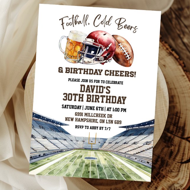 Convites Football Beers Birthday Cheers (Criador carregado)
